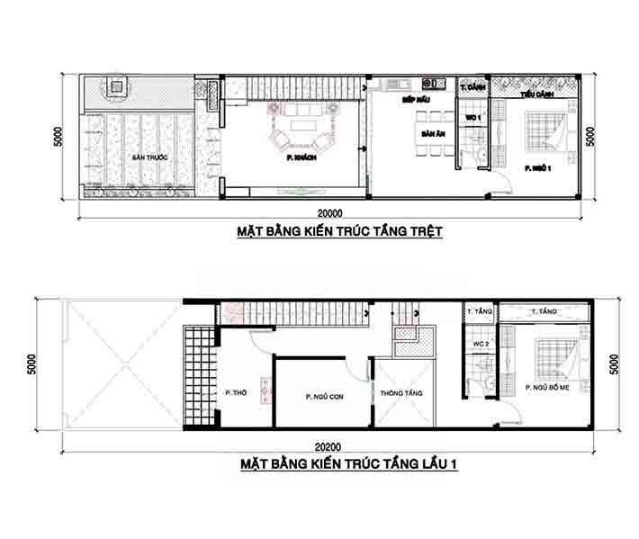 Mau nha ong dep 2 tang 5x20