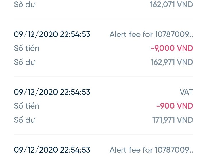 Phí alert fee của vietinbank là gì