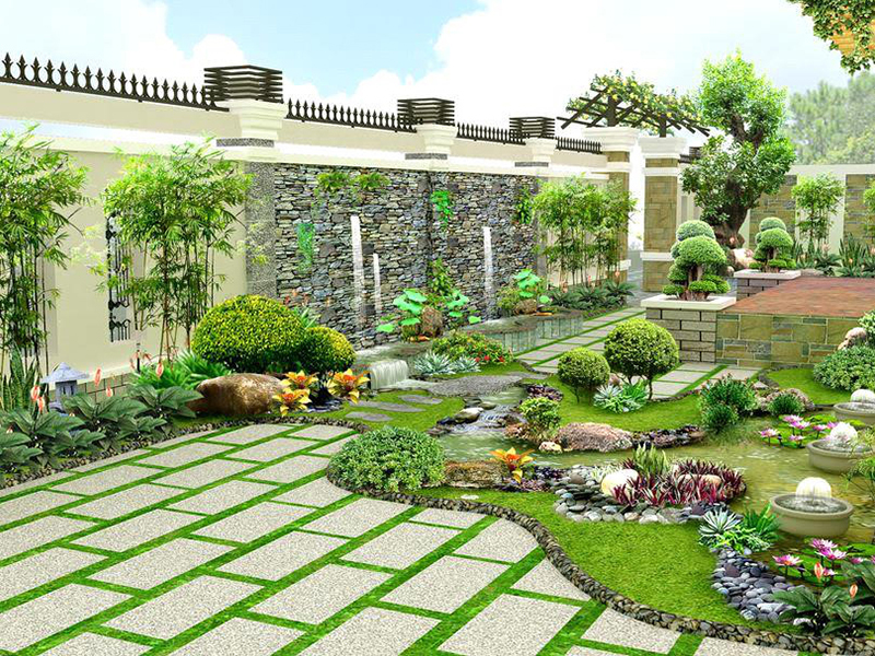 Thiết kế sân vườn theo phong thủy